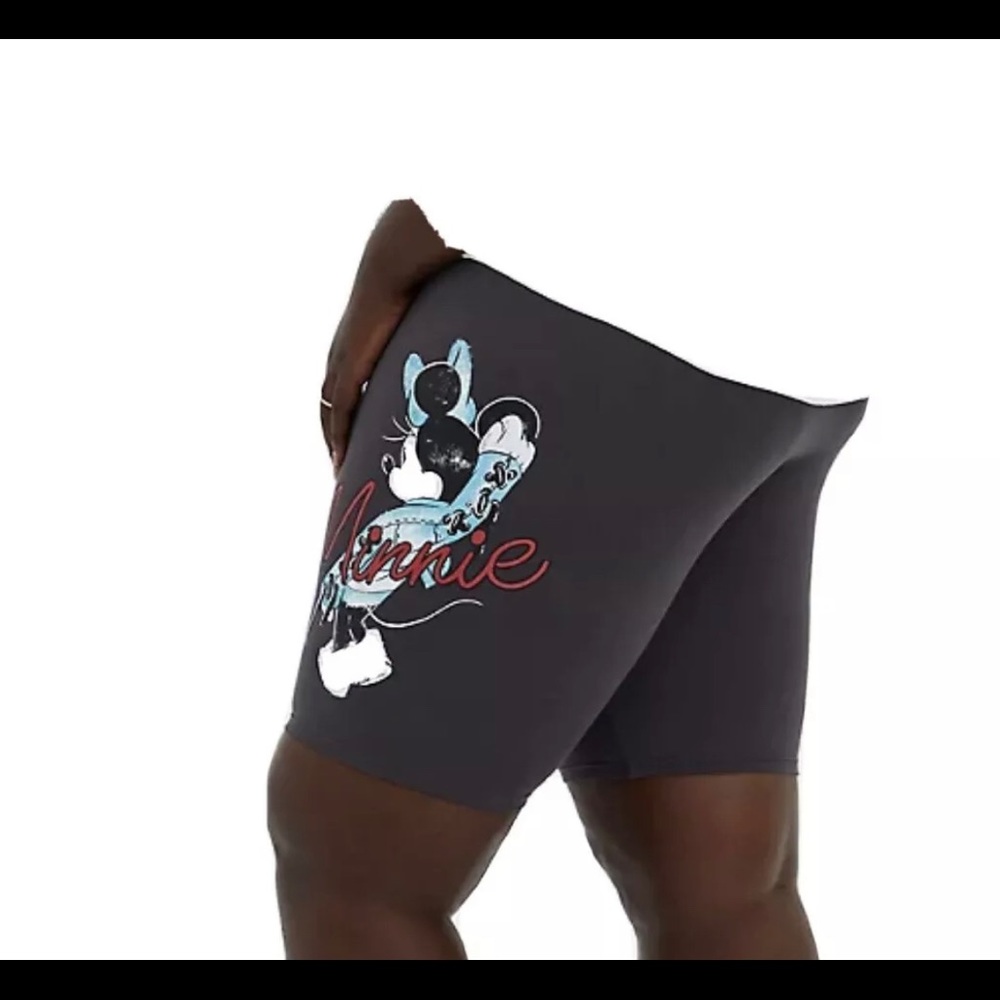 Torrid 1 (1X, 14/16) New Disney Minnie Mouse Gray High Waist Stretch Bike Shorts